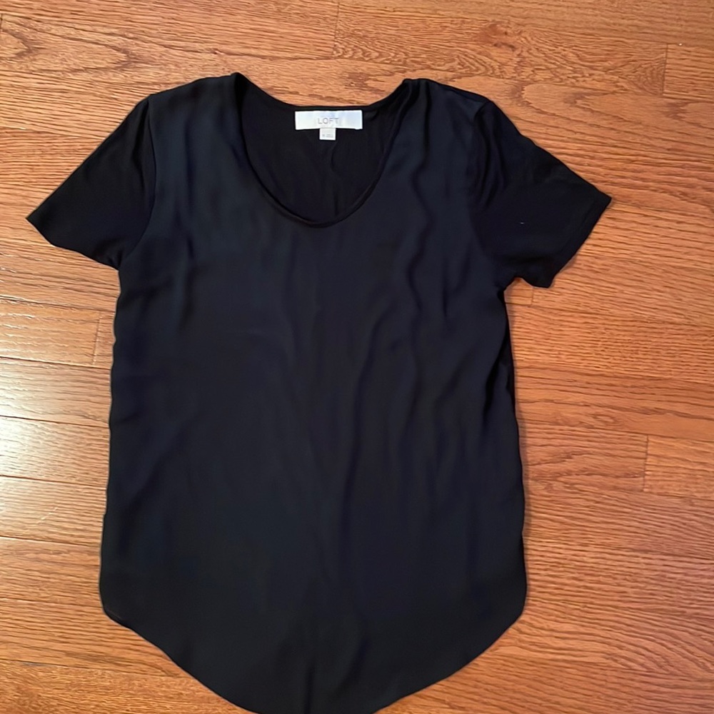Loft black rayon summer blouse